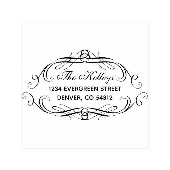 Flourations Family Namn Skapar dig själv Självfärgande Stämpel (Design)