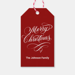 Flourerade kalligrafi-God jul Presentetikett