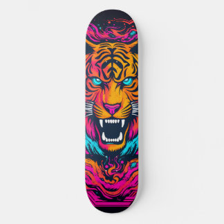 Flourescent Tiger Ansikte Mini Skateboard Bräda 18,5 Cm