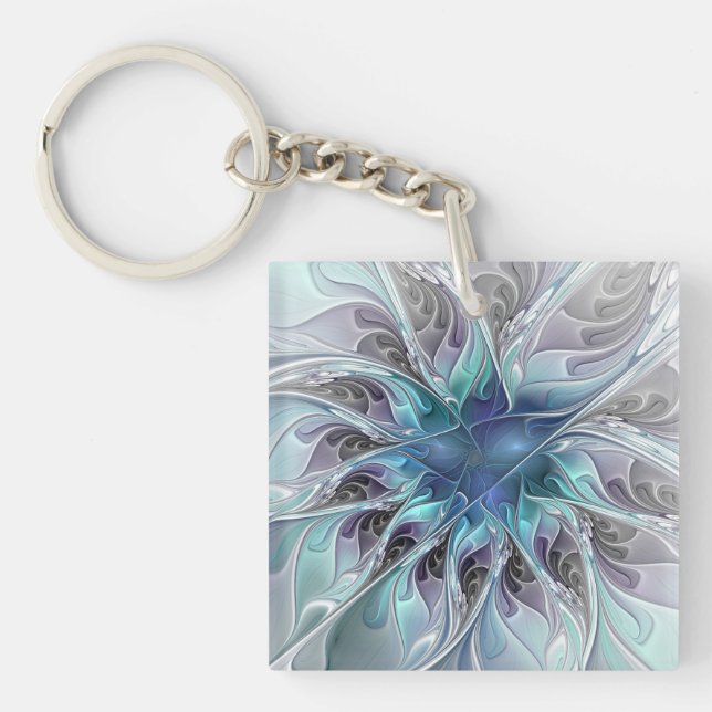 Flourish Abstract Modern Fractal Flower With Blue (Framsidan)