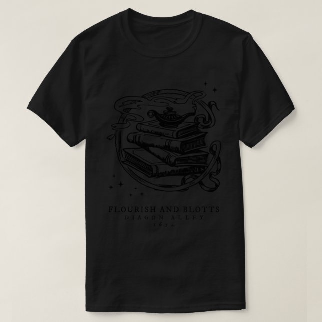 Flourish and Blotts Bookshop T Shirt (Design framsida)