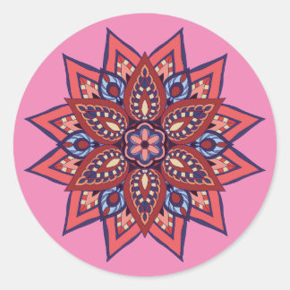 Flourish Boho Mandala Runt Klistermärke