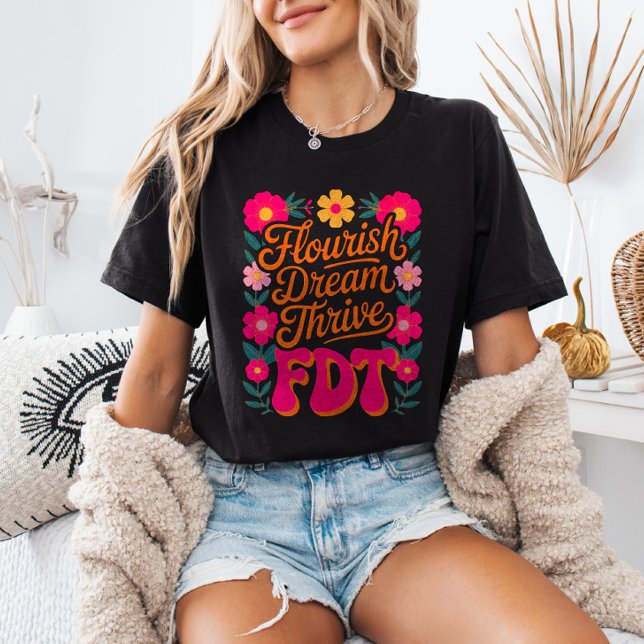 Flourish Dream Thrive FDT Floral Anti-Trump Resist T Shirt (Skapare uppladdad)