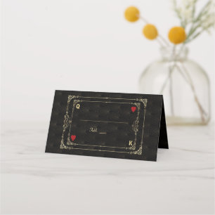 Flourish Guld Art Deco Casino Vegas Poker Bröllop Placeringskort