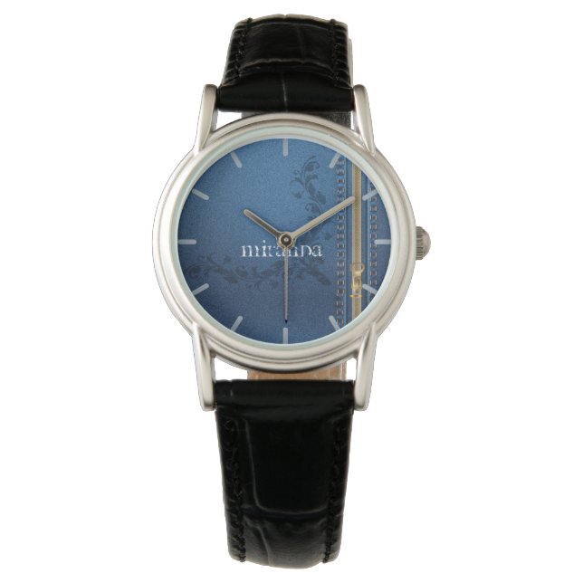 Flourish Pavisserligen Jeans Denim Armbandsur (Framsida)