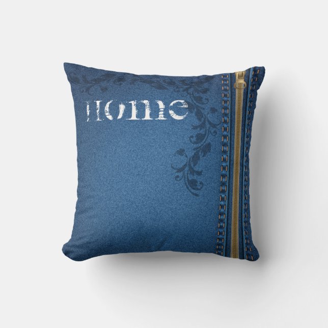 Flourish Pavisserligen Jeans Denim Kudde (Framsida)