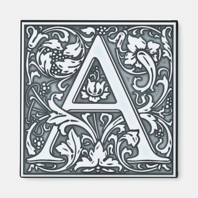 Flourish silver monogram - A Magnet (Framsidan)