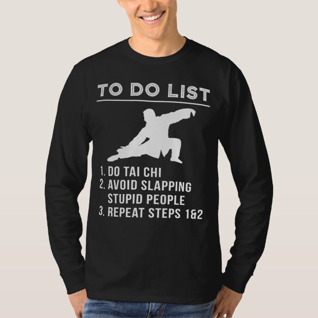 Flow & Chuckle - Superskoj to-Do Tai Chi Tee for t (Framsida)