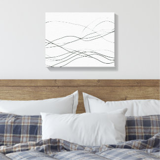 Flow of Lines – Minimalist Abstract Black Line Art Canvastryck