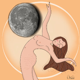 Flow of Time – Artistic Woman Wall Clock (No AI) Rund Klocka