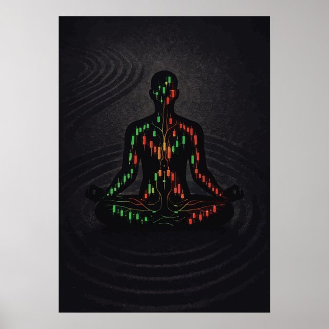 Flow State Trading Zen Meditation, Forex Crypto Poster (Framsidan)