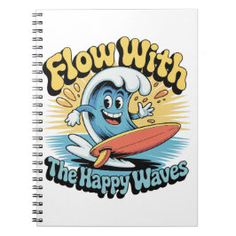Flow With The Happy Waves Surf Journal Anteckningsbok