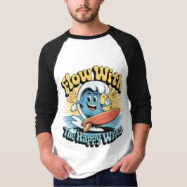 Flow With The Happy Waves Surf Style Men’s Tee