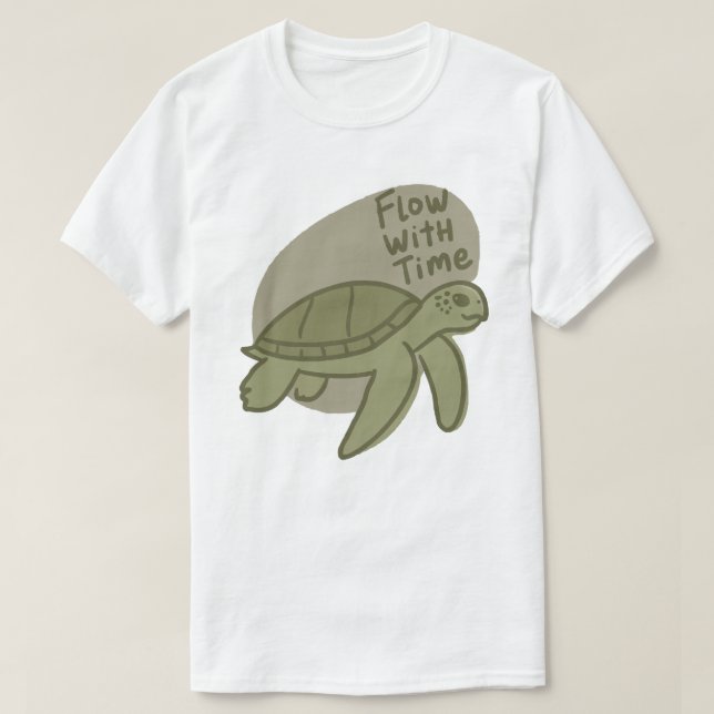 Flow With Time Sea Turtle Illustration T Shirt (Design framsida)