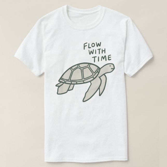 Flow With Time Turtle T Shirt (Design framsida)