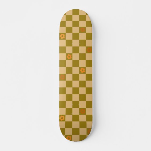 Flowe Checkered Pattern - No. 02 Mini Skateboard Bräda 18,5 Cm (Framsida)