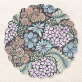 Flower1 doodle art underlägg. underlägg papper