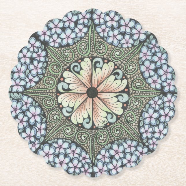 Flower3-dockkonst underlägg. underlägg papper (Framsida)