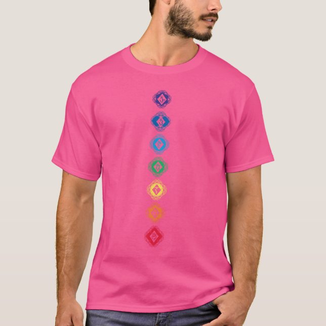 Flower 7 Chakras T Shirt (Framsida)