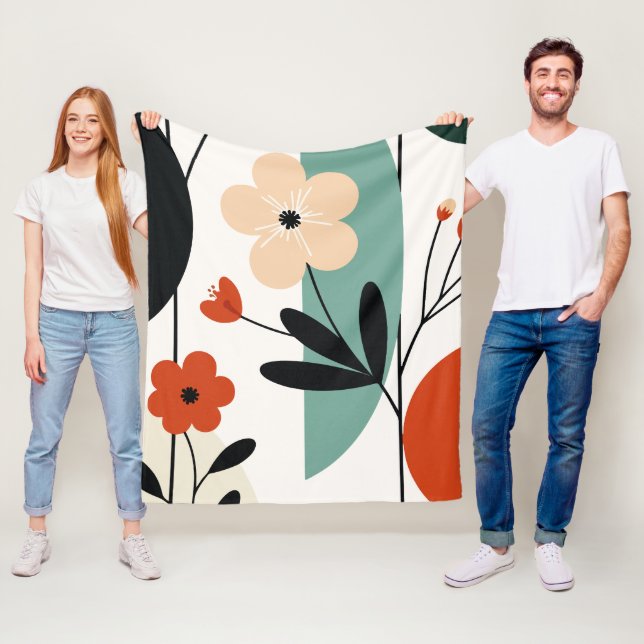 Flower abstract pattern fleecefilt (På plats)