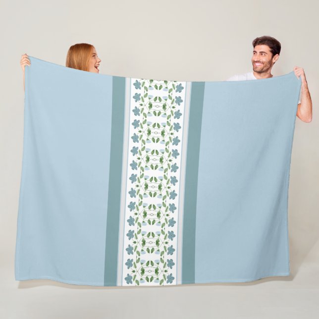 Flower Accented Rand Fleecefilt (På plats)