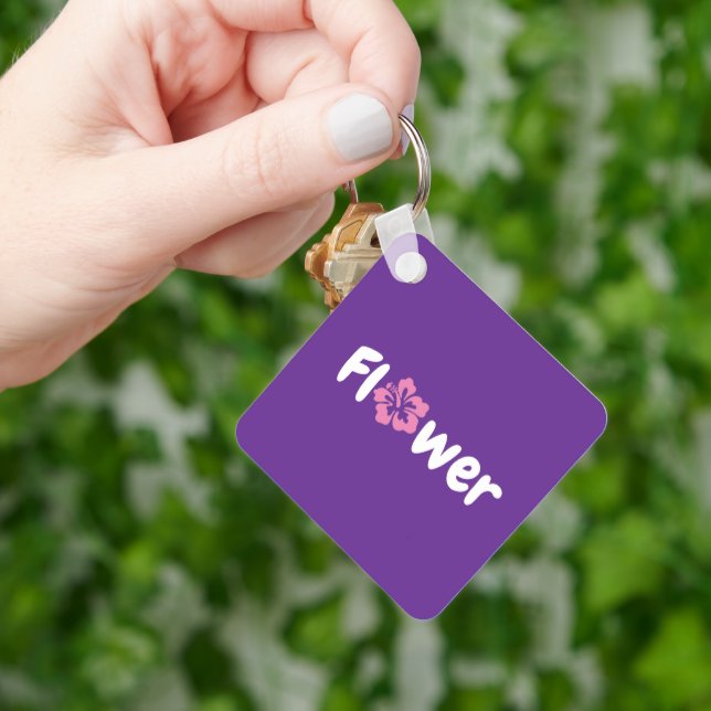 Flower Acrylic Keychain Nyckelring (Hand)