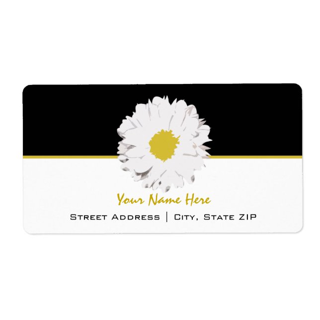 Flower Address Label - Daisy Fraktsedel (Framsidan)