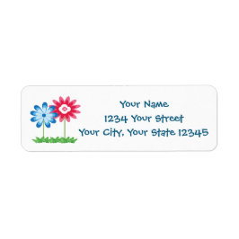 Flower Address Label Returadress Etikett