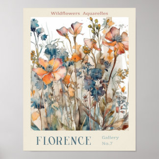 Flower Akvarelles Market Florence No. 7 Gallery Poster