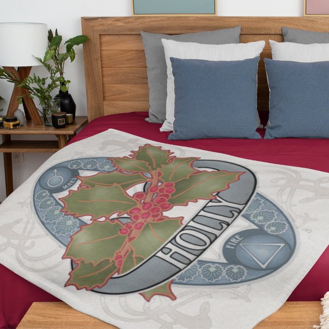 Flower Alchemy and Magic - Holly Fleecefilt (Flower Astrology and Magic - Holly Fleece Blanket)