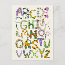 Flower Alphabet Kids Back to school Lärare Vykort