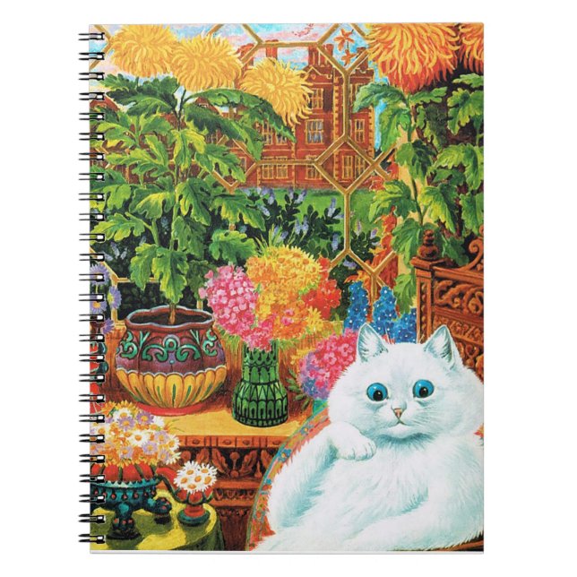 Flower Älskare Cat, Louis Wain Anteckningsbok Med Spiral (Framsidan)