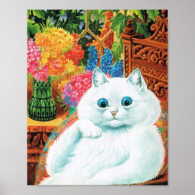 Flower Älskare Cat, Louis Wain Poster (Framsidan)