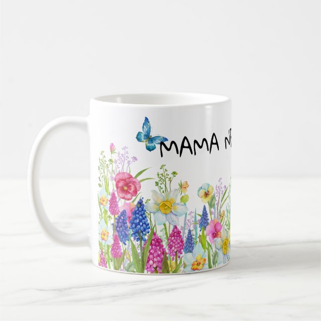 Flower Älskare Coffee Drinker, Mamma behöver kaffe Kaffemugg (Vänster)