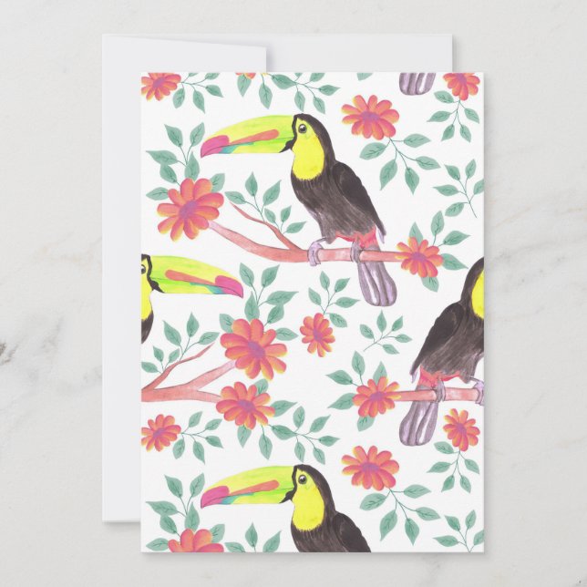 Flower Älskare | Fågel och blommor från Toucan Spara Datumet (Framsida)
