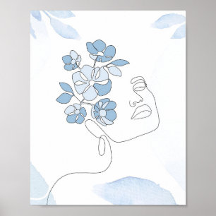 Flower Älskare Minimalistisk Porträtt Art Poster