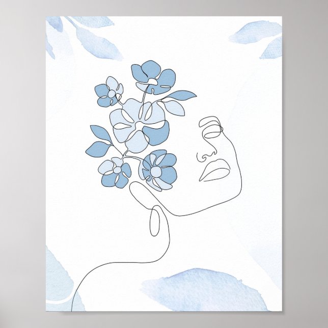 Flower Älskare | Minimalistisk Porträtt Art Poster (Framsidan)