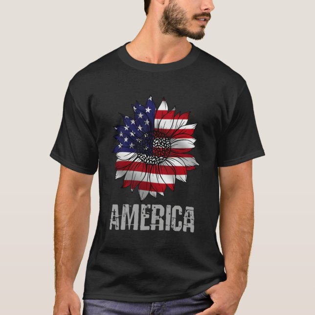 Flower America T Shirt (Framsida)