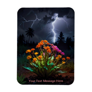 Flower Amidst the Lighfall Storm Magnet