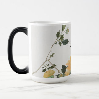 Flower and Bee Nature Art Design Magisk Mugg