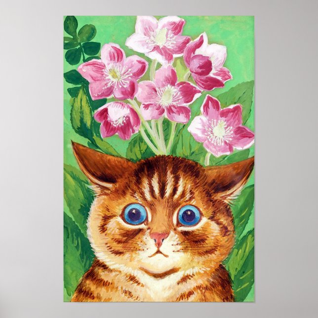 Flower and Cat, Louis Wain Poster (Framsidan)