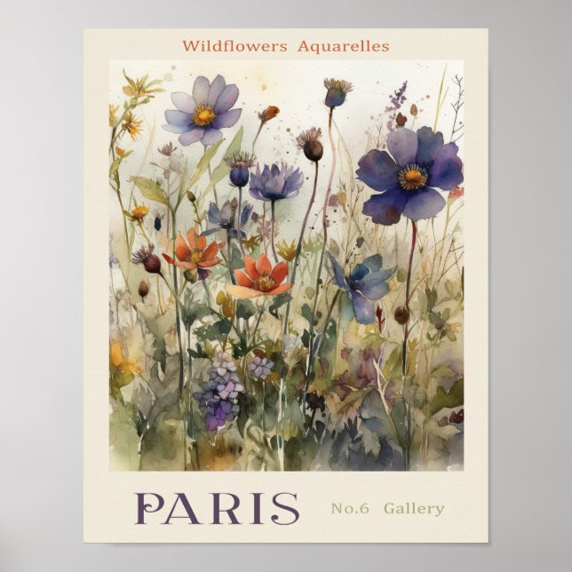 Flower Aquarelles Market Paris No. 6 Gallery Poster (Framsidan)