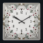 Flower Art Deco Fyrkantig Klocka<br><div class="desc">Underbar klockdesign. Du kommer att kärlek det som andra. Du kan fritt använda den här designen för andra produkter som du gillar eller anpassa och lägga till texten. Följ mig för mer. Tack. Ha en trevlig dag.</div>