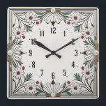 Flower Art Deco Fyrkantig Klocka<br><div class="desc">Underbar klockdesign. Du kommer att kärlek det som andra. Du kan fritt använda den här designen för andra produkter som du gillar eller anpassa och lägga till texten. Följ mig för mer. Tack. Ha en trevlig dag.</div>