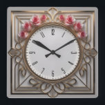 Flower Art Deco Fyrkantig Klocka<br><div class="desc">Underbar klockdesign. Du kommer att kärlek det som andra. Du kan fritt använda den här designen för andra produkter som du gillar eller anpassa och lägga till texten. Följ mig för mer. Tack. Ha en trevlig dag.</div>