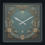 Flower Art Deco Fyrkantig Klocka<br><div class="desc">Underbar klockdesign. Du kommer att kärlek det som andra. Du kan fritt använda den här designen för andra produkter som du gillar eller anpassa och lägga till texten. Följ mig för mer. Tack. Ha en trevlig dag.</div>