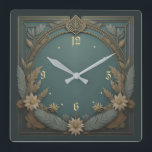 Flower Art Deco Fyrkantig Klocka<br><div class="desc">Underbar klockdesign. Du kommer att kärlek det som andra. Du kan fritt använda den här designen för andra produkter som du gillar eller anpassa och lägga till texten. Följ mig för mer. Tack. Ha en trevlig dag.</div>