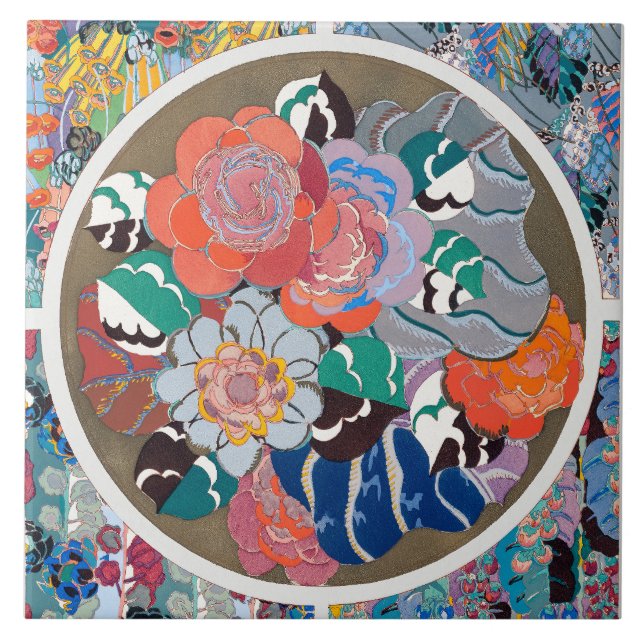 Flower Art Deco Kakelplatta (Framsidan)