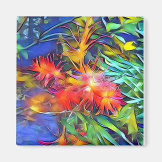 Flower Art Native Flaska-pensel Magnet