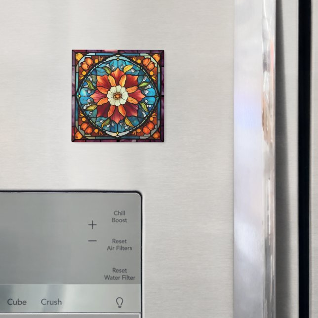 Flower av fastnat glas, Färg Magnet (In Situ (Fridge))